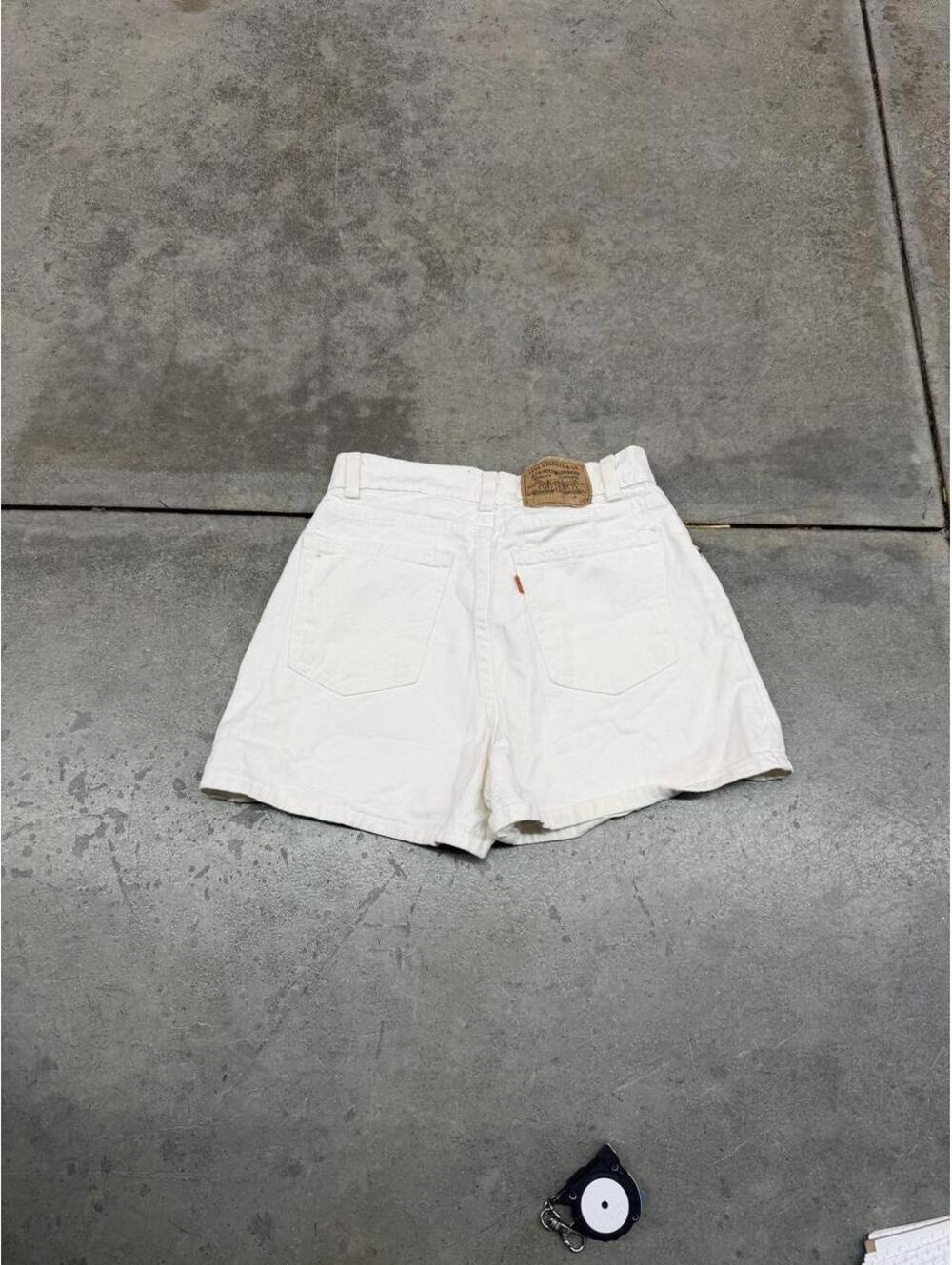 vintage levis white made in usa denim jean shorts jorts size 14 WOMENS